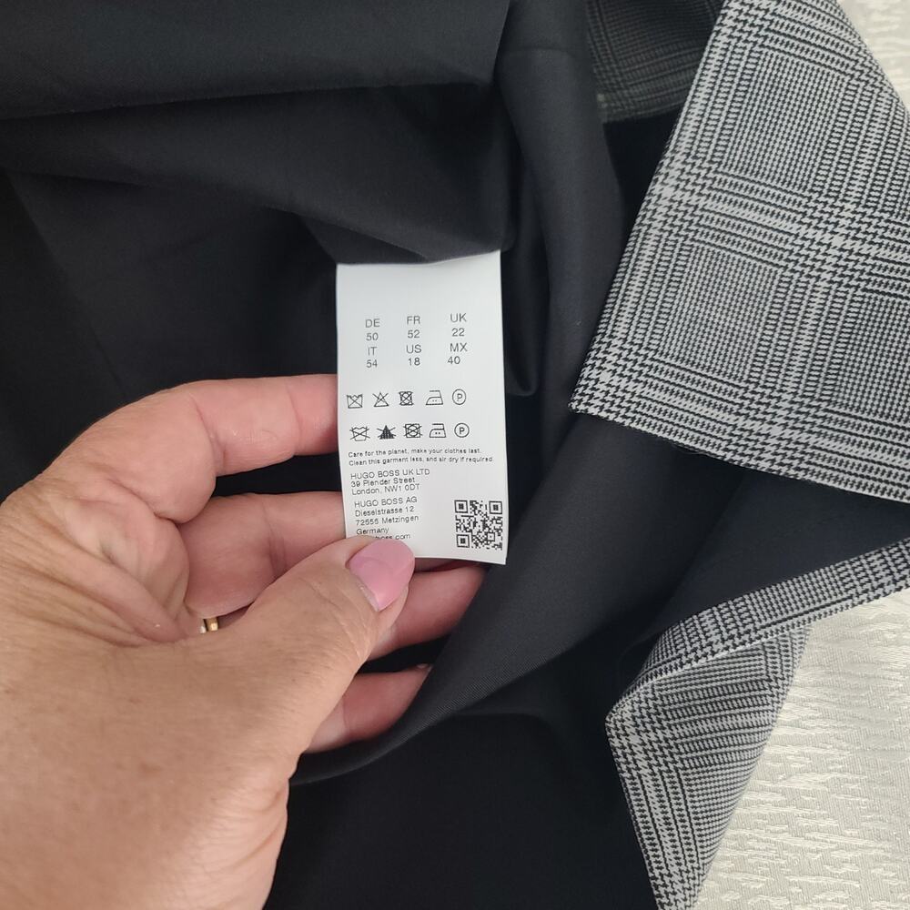 Boss Trabaldo Togna 1840 Wool Plaid sheath dress black plaid Size 18 academia - Picture 7 of 9